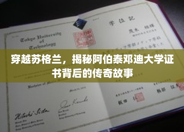 探寻阿伯泰邓迪大学证书之谜，苏格兰传奇之旅