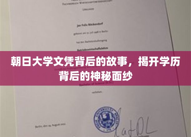 朝日大学文凭之谜，探寻学历背后的传奇故事