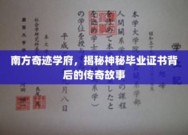 南国名校之谜，毕业证书背后的传奇揭秘之旅