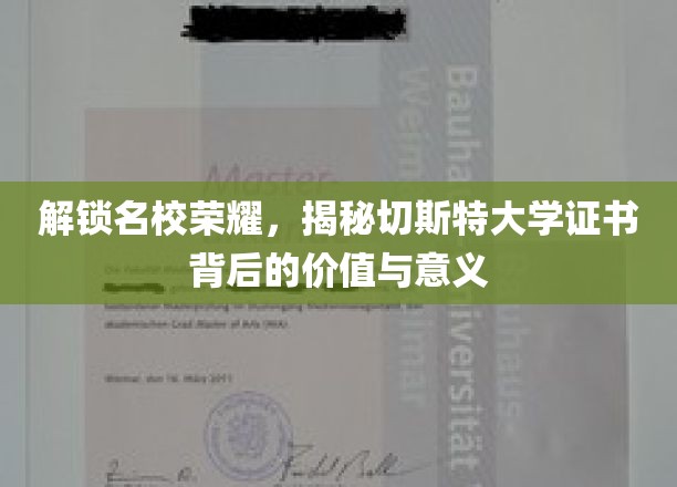 探秘名校实力，切斯特大学证书价值深度解析