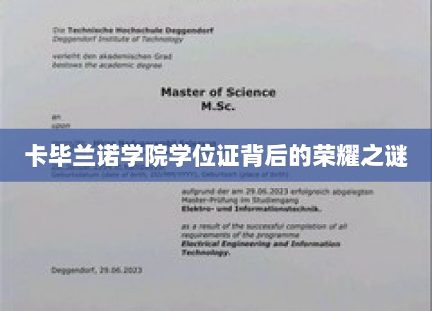卡毕兰诺学院学位证，探寻荣耀背后的神秘面纱