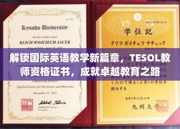 解锁国际英语教学新篇章，TESOL教师资格证书，成就卓越教育之路
