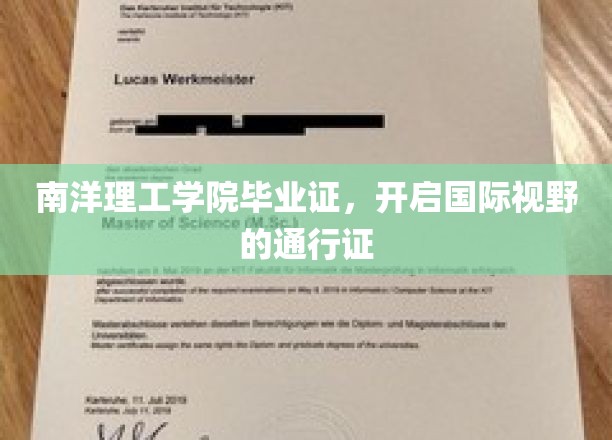 南洋理工学院毕业证，解锁全球视野的钥匙