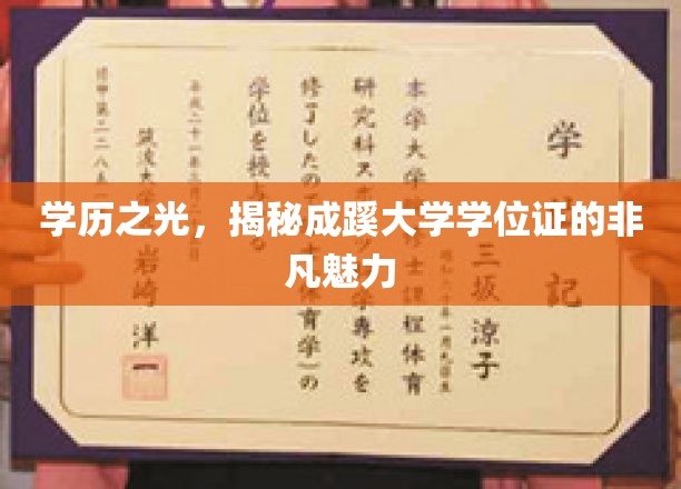 学历之光，揭秘成蹊大学学位证的非凡魅力