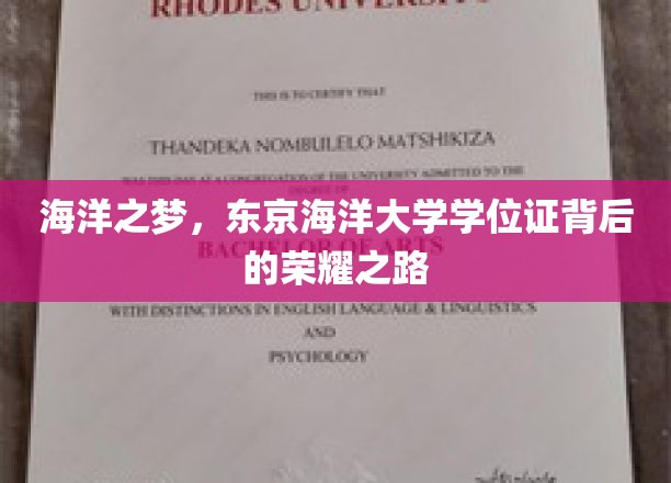 探寻东京海洋大学荣耀学位证的海洋梦想之旅