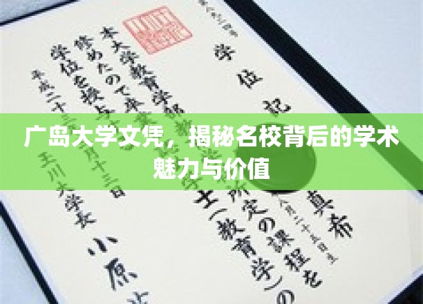 探索广岛大学，名校文凭背后的学术风采与深远价值