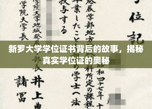 探寻新罗大学学位证书的传奇面纱，一纸文凭背后的秘密世界