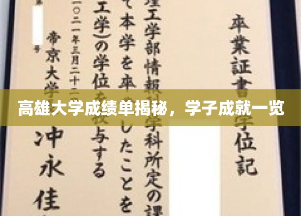 解码高雄大学学子风采，成绩单背后的璀璨成就