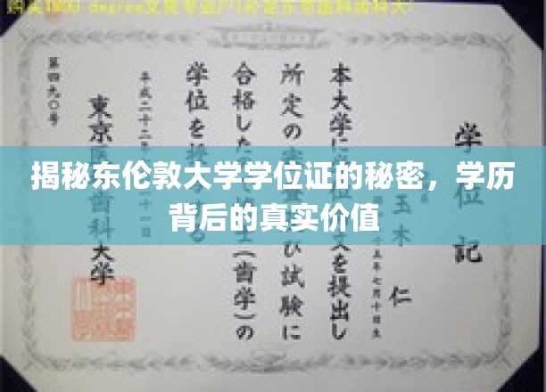 深度解析东伦敦大学学位证的奥秘，探寻学历背后的深层价值