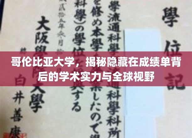 哥伦比亚大学，揭开成绩单背后的学术卓越与全球洞察力面纱
