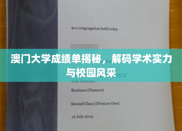 澳门大学成绩单揭秘，解码学术实力与校园风采