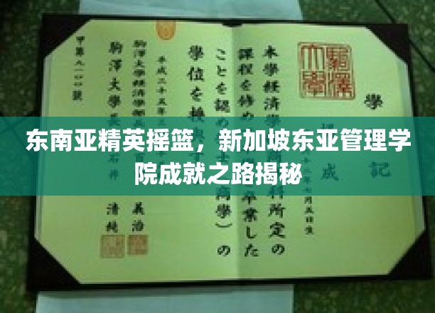新加坡东亚管理学院，培育东南亚未来领袖的卓越之路
