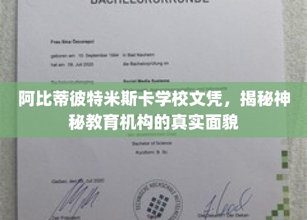 阿比蒂比特米斯卡学校文凭，一窥神秘教育机构的真实面貌