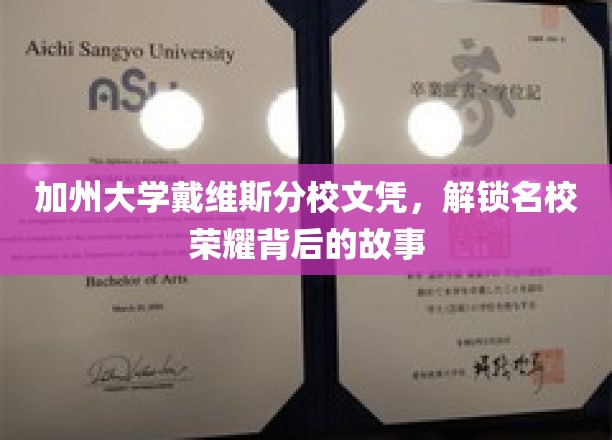 名校荣耀背后，揭秘加州大学戴维斯分校文凭的传奇之路