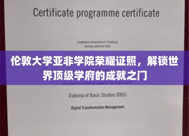 伦敦亚非学院荣耀通行证，开启全球顶尖名校梦想之门