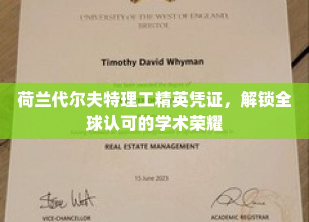 跨越国界的教育瑰宝，荷兰代尔夫特理工精英证书，开启国际学术尊荣之旅