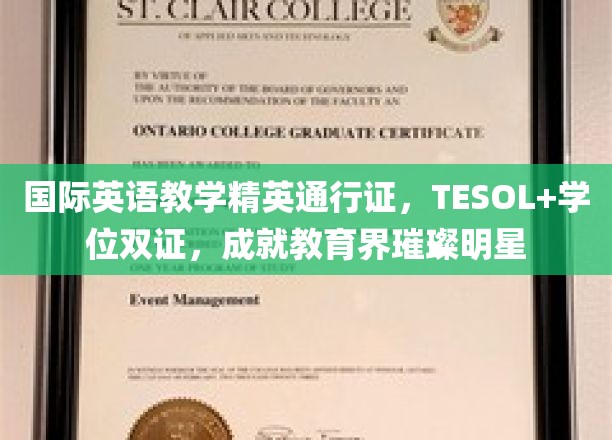 国际英语教学精英通行证，TESOL+学位双证，铸就教育界璀璨明星
