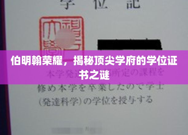 解码伯明翰之光，揭秘顶级大学的学位证书奥秘