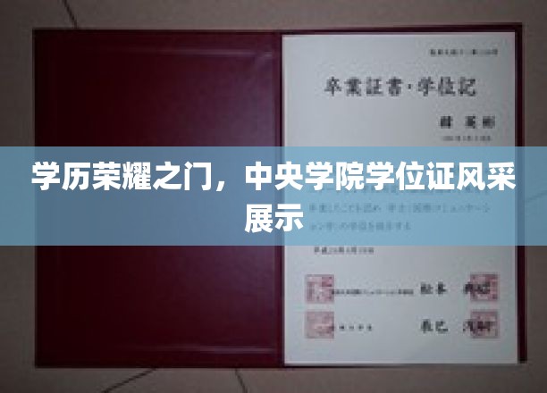 中央学院学位证荣耀展，开启学术成就的新篇章