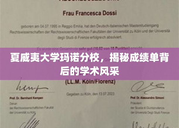 夏威夷大学玛诺分校，揭秘成绩单背后的学术风采