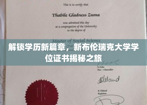 解锁学历新篇章，新布伦瑞克大学学位证书揭秘之旅