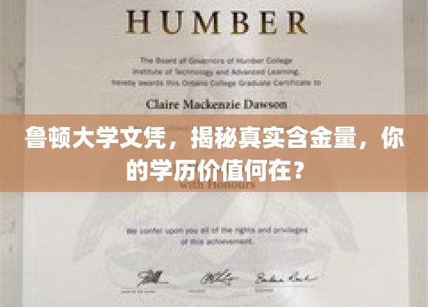 揭开鲁顿大学文凭真相，探究学历的真实价值与未来前景