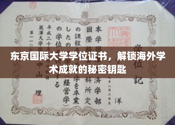 东京国际大学学位证书，开启通往海外学术成就的智慧之门