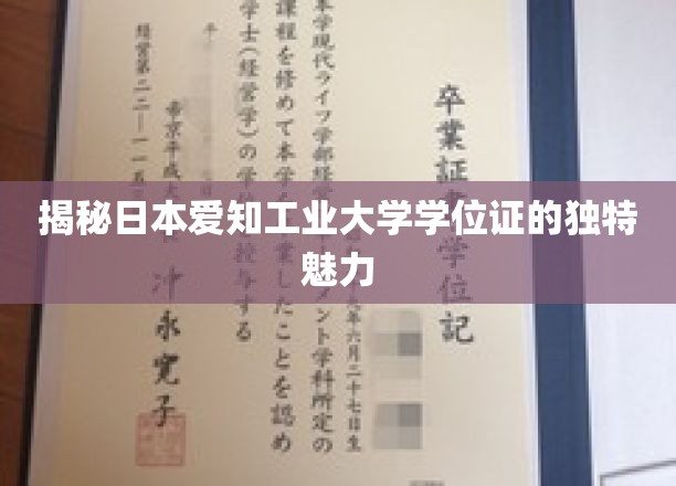 探索日本爱知工业大学学位证的神秘面纱