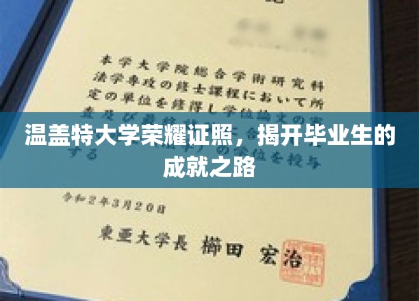 温盖特大学荣耀证照，展现毕业生成就之路