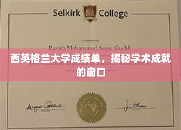 西英格兰大学成绩单，揭秘学术成就的窗口