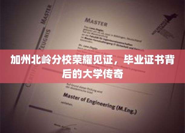 加州北岭分校荣耀见证，毕业证书背后的大学传奇