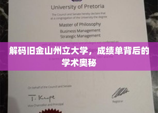 揭开旧金山州立大学成绩单背后的独特学术密码