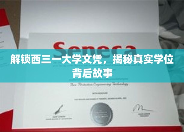 解锁西三一大学文凭，揭秘真实学位背后故事