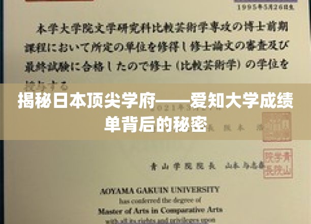 解码爱知大学卓越背后的成绩单密码