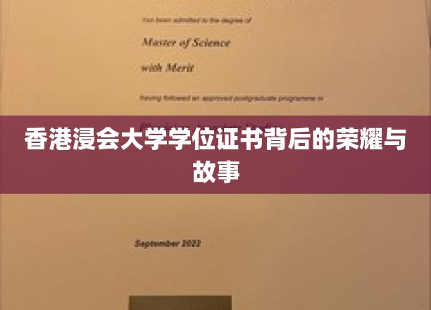 香港浸会大学学位证书，探寻荣耀背后的传奇篇章