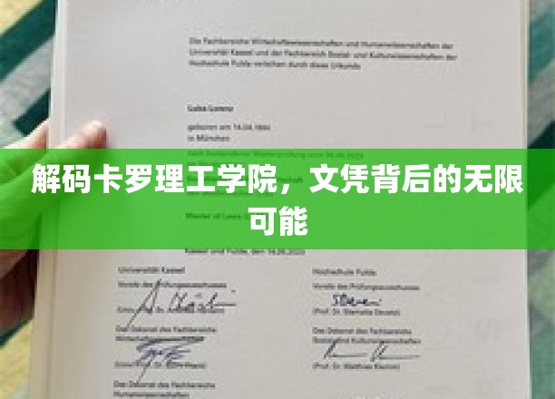 探索卡罗理工学院，揭开学历背后的无限潜能之路