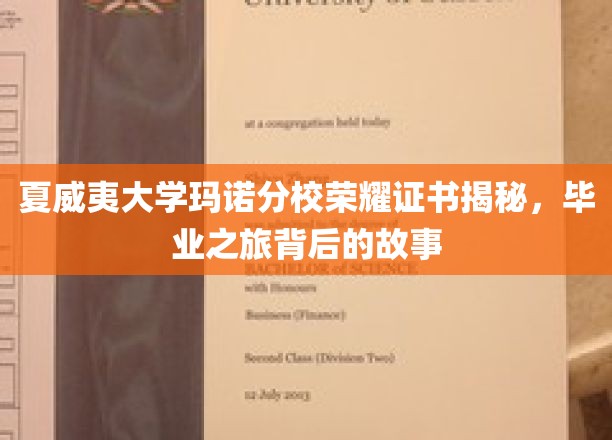 夏威夷大学玛诺分校荣耀证书揭秘，毕业之旅背后的故事