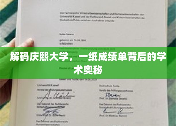 揭开庆熙大学成绩单，探寻学术成就的神秘面纱