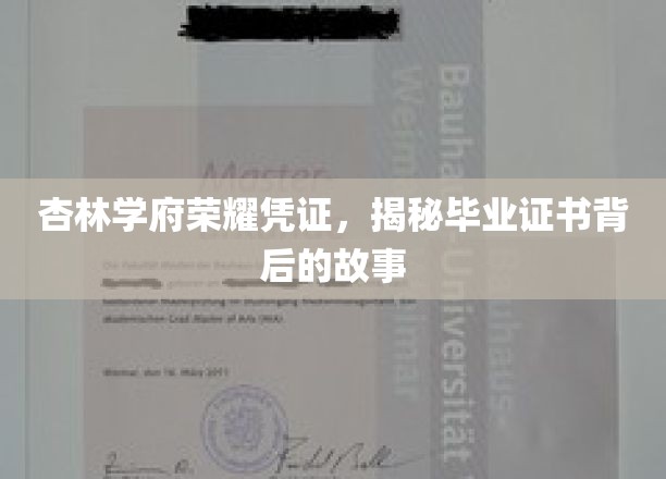 杏林学府荣耀凭证，揭秘毕业证书背后的故事