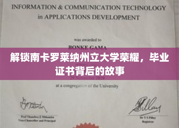探寻南卡罗莱纳大学荣耀之源，揭秘毕业证书背后的传奇故事