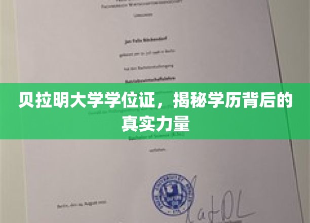 贝拉明大学学位证，解锁学历背后的非凡影响力