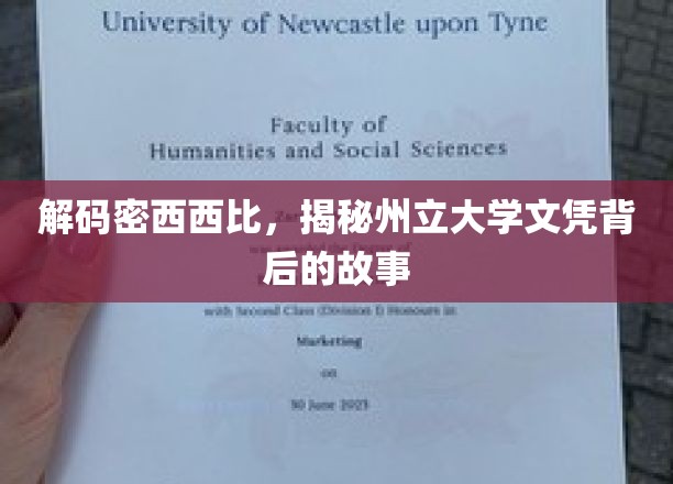 解码密西西比，探寻州立大学文凭背后的精彩故事