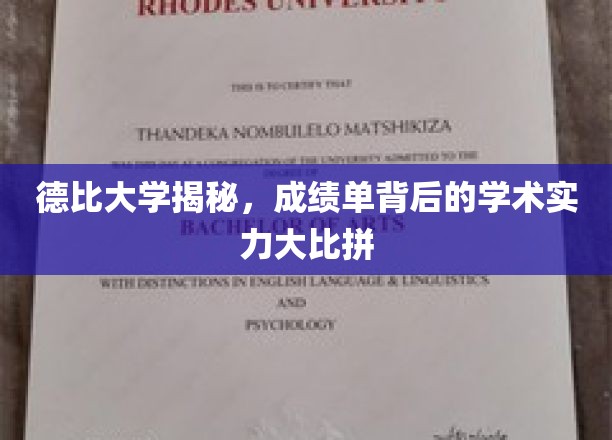 德比大学揭秘,成绩单背后的学术实力大比拼