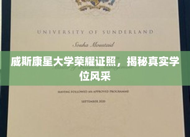 威斯康星大学学位风采大揭秘，荣耀证书背后的真实故事