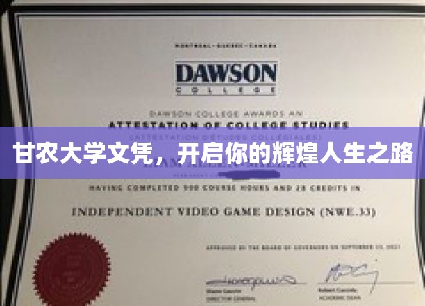 甘农大学文凭，铺就你的辉煌人生之路
