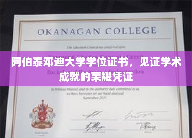 阿伯泰邓迪大学荣耀见证，学位证书承载的学术辉煌瞬间