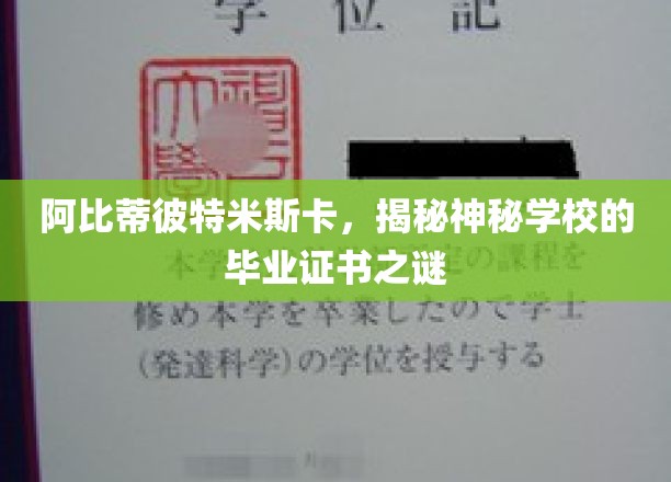 毕业证书背后的传奇，阿比蒂彼特米斯卡神秘学校揭秘记