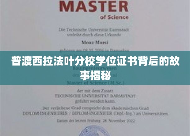 解码普渡西拉法叶分校学位证书，隐藏的传奇故事