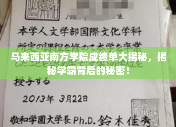 马来西亚南方学院成绩单大揭秘,揭秘学霸背后的秘密!