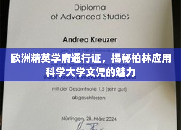 欧洲学术明珠，柏林应用科学大学文凭的独到魅力